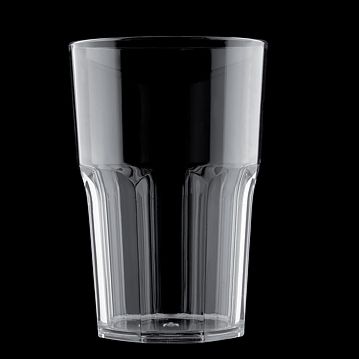 Copo em Pl�stico SAN Transparente Facetado 400ml Caixa 15x5un