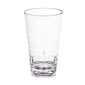 Copo em Policarbonato Transparente Relevo 410ml 81x137mm 12 un