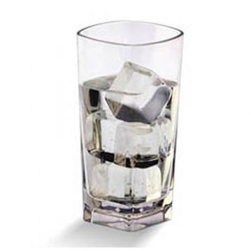 Copo em Policarbonato Transparente Quadrado 372ml 72x145mm 72 un