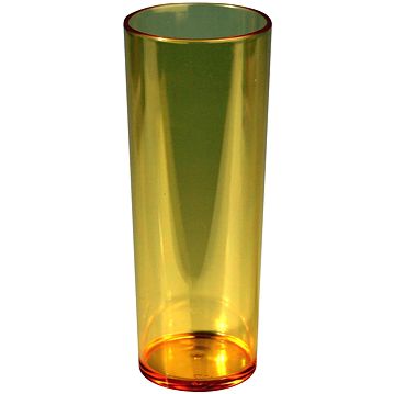 Copo Tubo em Pl�stico Policarbonato 250ml Transparente Amarelo Caixa 210x1