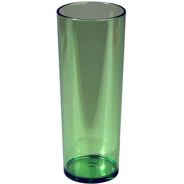 Copo Tubo em Pl�stico Policarbonato 250ml Transparente Verde Caixa 210x1