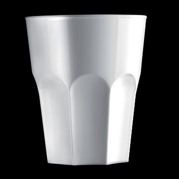 Copo em Pl�stico SAN Branco Facetado 290ml Caixa 15x8un