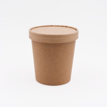 Copo em Cartolina Kraft para Sopa ou Comidas Quentes 12oz 355ml 90x86x73mm Caixa 20x50