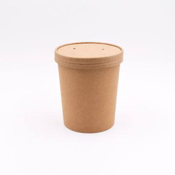 Copo em Cartolina Kraft para Sopa ou Comidas Quentes 16oz 473ml 98x99x75mm Caixa 20x50