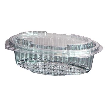 Saladeira Plstico Oval 500g 180x120x60mm PP Tampa Garfo 400 un