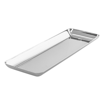 Mini Bandeja  Degustao Metalizado Prateado 190x65x12mm 10x50 un