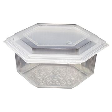 Contentor para Micro-ondas Hexagonal M5100 Translcido 500g 160x151x76mm 600 un