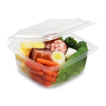 Contentor para Micro-ondas Rectangular OK830 Transl�cido 830ml 158x155x73mm 300 un
