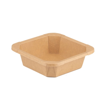 Recipiente Kraft+PE Quadrado Multiusos 124x124x35mm 6x50 un