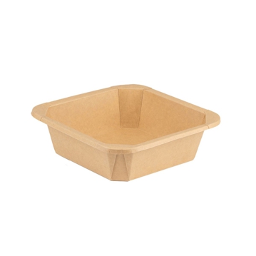 Recipiente Kraft+PE Quadrado Multiusos 178x178x50mm 6x50 un