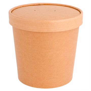 Copo em Cartolina Kraft para Sopa ou Comidas Quentes 26oz 750ml 98x99x75mm Caixa 10x50