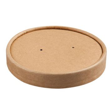 Tampa em Cartolina Kraft 118mm para Copo de Sopa ou Comidas Quentes 26oz Caixa 10x50 un