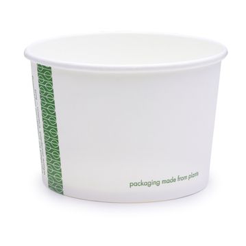 Copo em Cartolina Branca com PLA para Sopa ou Comidas Quentes 250ml 90/72x60mm Vegware 20x50 un