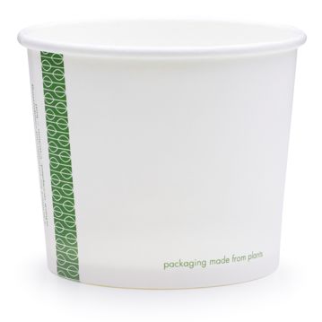 Copo em Cartolina Branca com PLA para Sopa ou Comidas Quentes 320ml 90/73x73mm Vegware 20x50 un