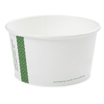 Copo em Cartolina Branca com PLA para Sopa ou Comidas Quentes 360ml 115/92x62mm Vegware 20x25 un