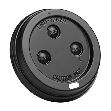 Tampa Plstico Sip-thru Preta 8oz Caixa 1000