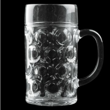 Caneca em Pl�stico SAN Transparente Cerveja 1000ml Caixa 6x1un