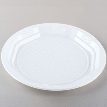 Circular Plastic Plate Octagonal 260mm 10x50 pcs