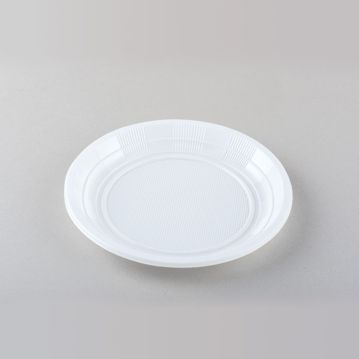 Circular Plastic Plate 205mm White 20x100 pcs