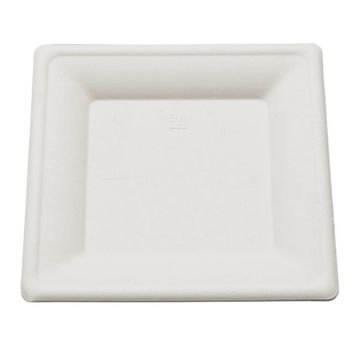 Prato Celulose de Cana de Acar Branco 200x200x15mm 1000un