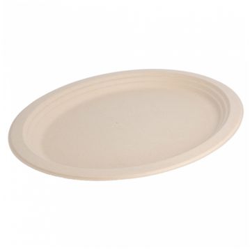 Travessa Oval Bionic em Bagao Natural 320x255x21mm 10x50un