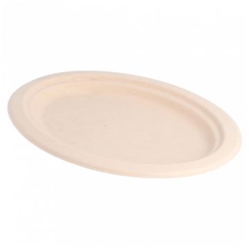Travessa Oval Bionic em Bagao Natural 263x199x20mm 600un