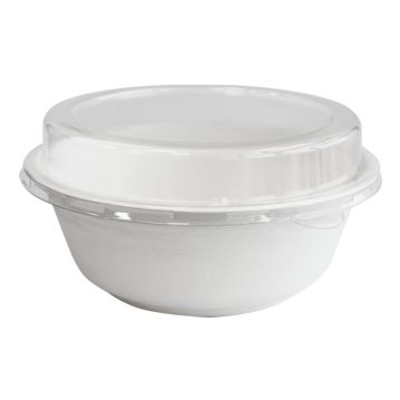 Tampa Plstico PET 160x31mm Alta para Tigela em Cana de Acar 155x54mm 4x50un