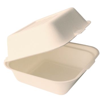 Contentor em Cana de Acar Natural Hamburguer 153x147x88mm 10x50un