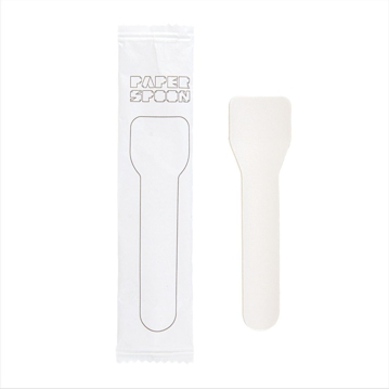 Colher de Cartolina Branco 95mm para Gelado Paper Cutlery Individual 500 un