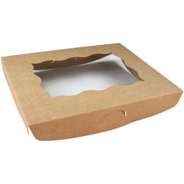 Tampa com Janela para Caixa em Cartolina Kraft de Bolos 216x176mm 100 un