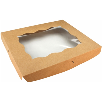Tampa com Janela para Caixa em Cartolina Kraft de Bolos 266x226mm 100 un