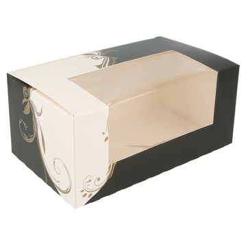 Caixa em cartolina Branco e Preto com Janela 180x110x80mm 50 un