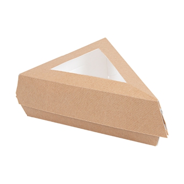 Caixa em Nano-Micro triangular com janela para fatia de bolo 170x130x60mm 4x100 un