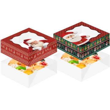 Caixa em cartolina com janela para Bolo Rei 280x280x75mm (50 pares) 100 un
