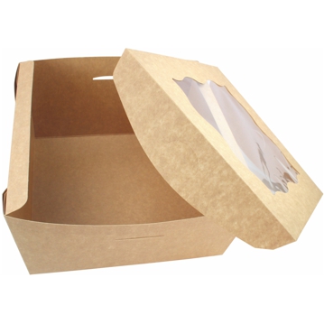 Tampa com Janela para Caixa em Cartolina Kraft de Bolos 242x242mm 90 un