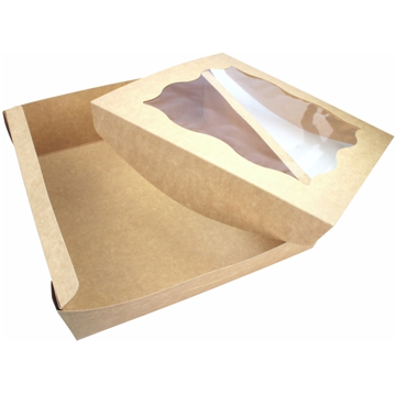 Tampa com Janela para Caixa em Cartolina Kraft de Bolos 267x267mm 60 un