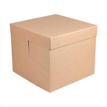 Bo�te haute en carton micro-ondul� pour p�tisserie Brun 356x356x305mm 30 unit�s