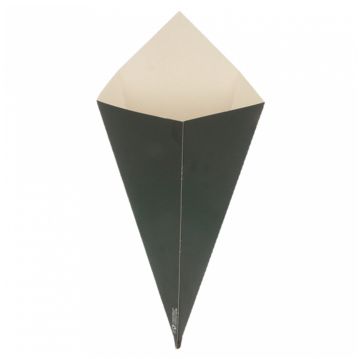 Cone em Cartolina para Fritos 250g Preto Caixa 1200