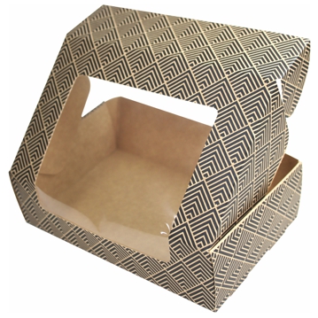 Embalagem Rectangular com Janela para Sushi 160x100x45mm Preto ST2 Caixa 100