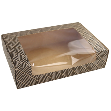 Embalagem Rectangular com Janela para Sushi 180x120x45mm Preto ST3 Caixa 100