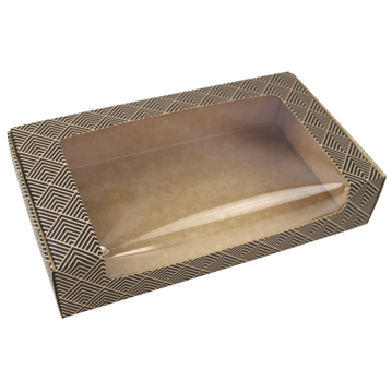 Embalagem Rectangular com Janela para Sushi 210x120x45mm Preto ST4 Caixa 100