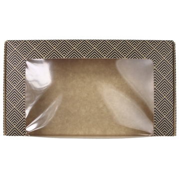 Embalagem Rectangular com Janela para Sushi 210x120x45mm Preto ST4 Caixa 100