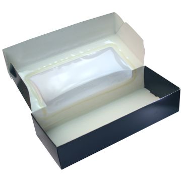 Embalagem Rectangular com Janela para Sushi 215x90x45mm Preto ST5 Caixa 100