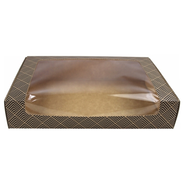 Embalagem Rectangular com Janela para Sushi 230x150x45mm Preto ST6 Caixa 100