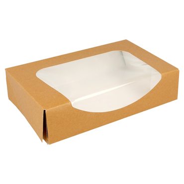 Embalagem Rectangular com Janela Kraft 200x120x45mm 400un