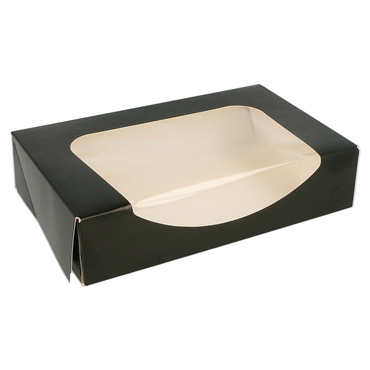 Embalagem Rectangular com Janela Preto 175x120x45mm 400un