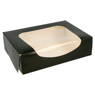 Embalagem Rectangular com Janela Preto 200x120x45mm 400un