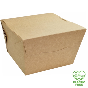 Caixa Estanque Kraft para Hamburguer 115x110x110mm 8x20 un