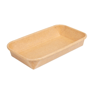 Bandeja Kraft+PE Natural para Sushi 160x91x24mm 16x50 un