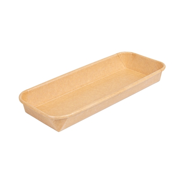 Bandeja Kraft+PE Natural para Sushi 221x91x24mm 12x50 un